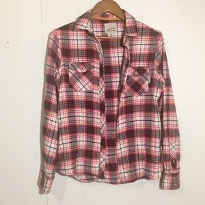 Field & Stream Black/Red Plaid Button Down Flannel
